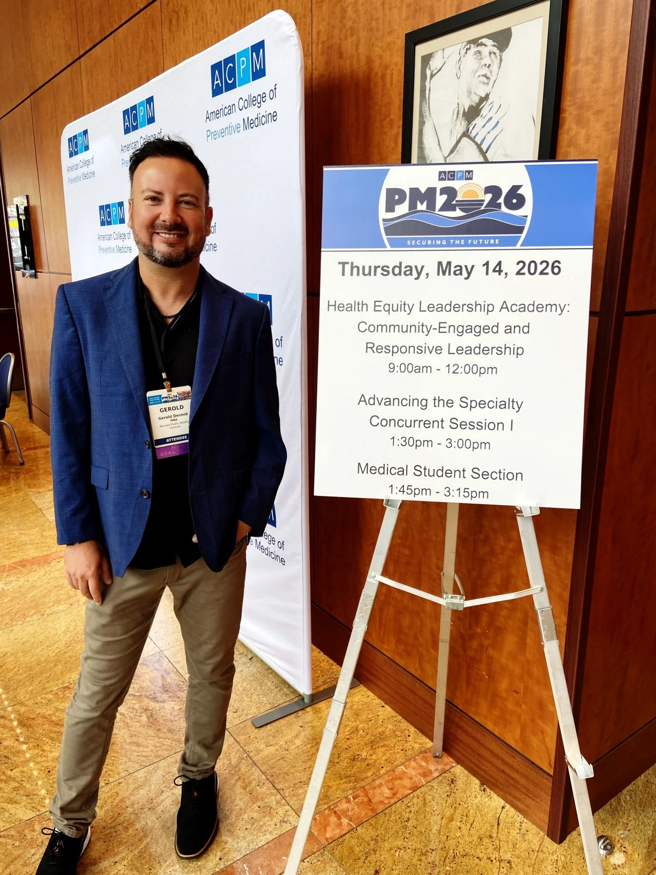 Gerold Delgado Dermid at the American College of Preventive Medicine Preventive Medicine 2026 conference
