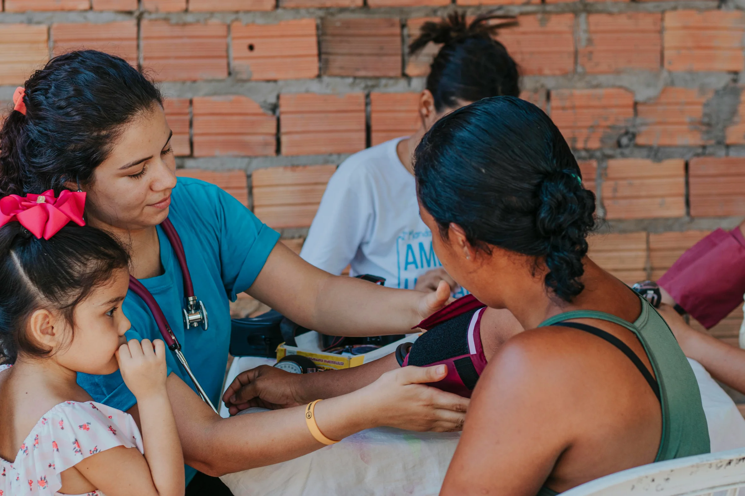 Blood pressure check at a community health day
